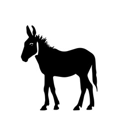 Donkey silhouette illustration, logo icon