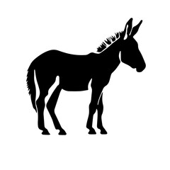 Donkey silhouette illustration, logo icon