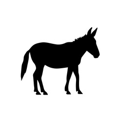 Donkey silhouette illustration, logo icon