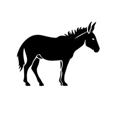 Donkey silhouette illustration, logo icon
