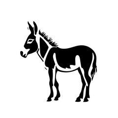 Obraz premium Donkey silhouette illustration, logo icon