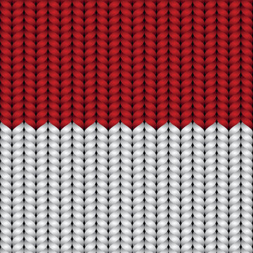 Flag of Monaco on a braided rop.