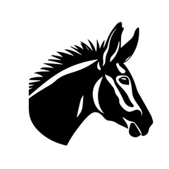 Donkey silhouette illustration, logo icon