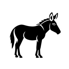 Fototapeta na wymiar Donkey silhouette illustration, logo icon