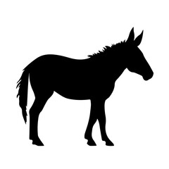 Donkey silhouette illustration, logo icon