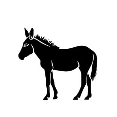 Fototapeta premium Donkey silhouette illustration, logo icon