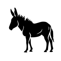 Donkey silhouette illustration, logo icon