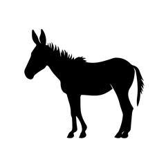 Donkey silhouette illustration, logo icon