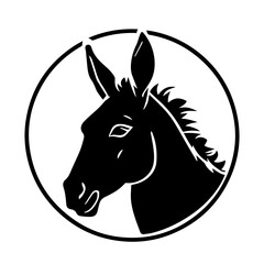 Donkey silhouette illustration, logo icon