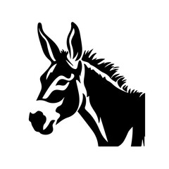 Donkey silhouette illustration, logo icon