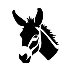 Donkey silhouette illustration, logo icon