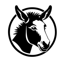 Donkey silhouette illustration, logo icon