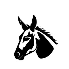 Donkey silhouette illustration, logo icon