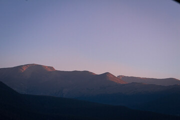 sunset in the mountains