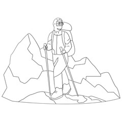 Iceberg Outdoor Adventure Outline 2D Illustrations