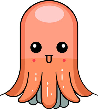 recommend clip art: Cute octopus cartoon minimal with outline