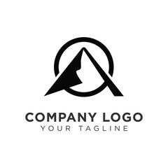 Fototapeta premium Premium Modern Vector Logo Mountain For Company Logo With Abstract Letter A Identity & Shield Logo