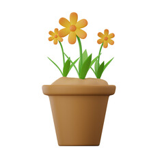 Naklejka na ściany i meble Narsis Flower Plant 3D Illustrations