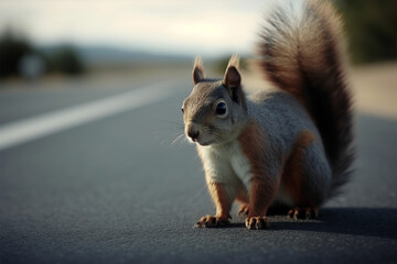Generative AI.
a squirrel on the highway