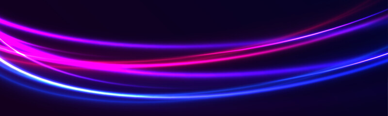 Abstract technology light lines background 3d. Glitter blue wave light effect. Magic golden luminous glow design. Neon motion glowing wavy lines. Vector illustration.	