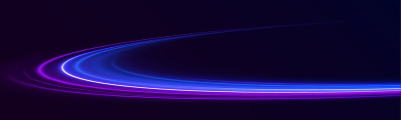 Abstract technology light lines background 3d. Glitter blue wave light effect. Magic golden luminous glow design. Neon motion glowing wavy lines. Vector illustration.	