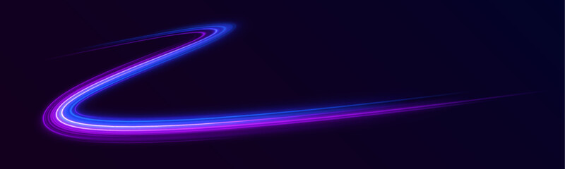 Abstract technology light lines background 3d. Glitter blue wave light effect. Magic golden luminous glow design. Neon motion glowing wavy lines. Vector illustration.	