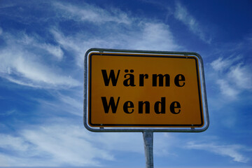 Schild mit der Aufschrift Wärmewende