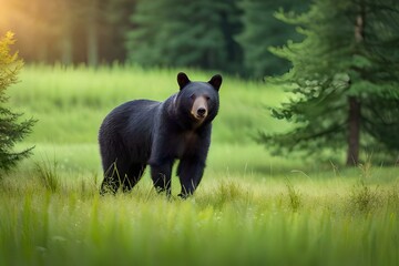 black bear in the grass