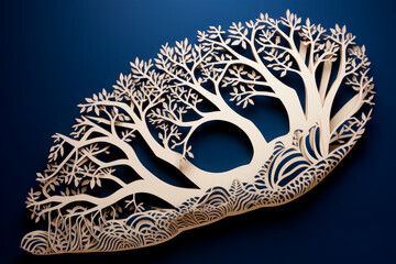Preserving Nature's Gift: A Paper-Cut Illustration of a Hand Embracing the Fragile Earth. Generative AI Art Illustration	