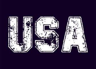 USA text effect grunge style vector.