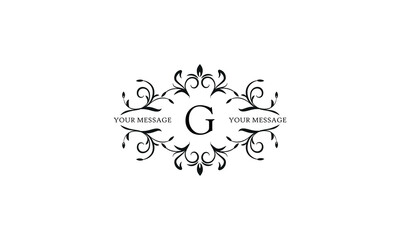 Calligraphic elegant initial G logo design. Emblem for royalty, business card, boutique, hotel, restaurant, cafe, jewelry.