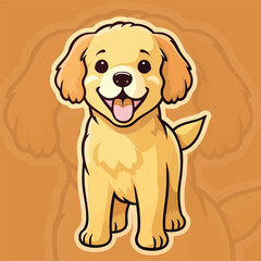 vector cheerful cute dog on white background