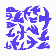 Modern trendy minimalistic hand drawn illustration dove for wallpaper, wall decor, print, postcard, cover, template, banner.