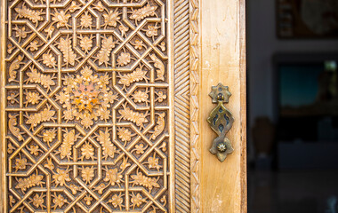 door a design in a uzbek historical place