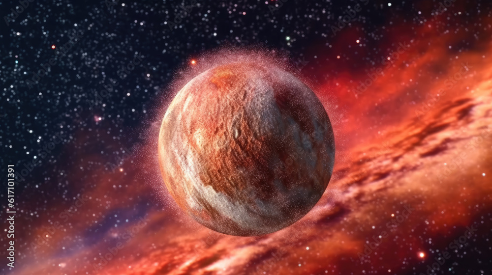 Wall mural planet in space created with generative ai technology