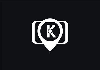 Location Track sign. Location tracker logo. Location symbol on phone tab with letter vector