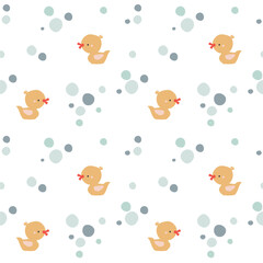 Vector seamless pattern with rubber ducks