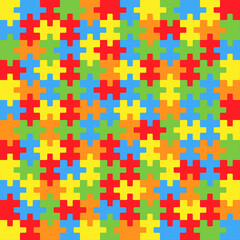 144 colorful jigsaw puzzle pieces background vector.