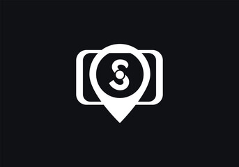 Location Track sign. Location tracker logo. Location symbol on phone tab with letter vector