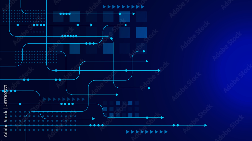 Poster abstract geometric with connecting dots and lines. big data visualization, network connection and di
