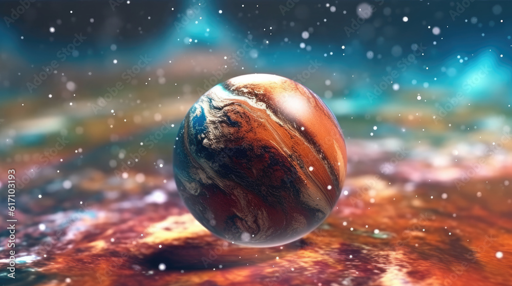 Wall mural earth and moon created with generative ai technology