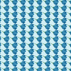 seamless floral pattern with colorful wild flowers on mirror reflecting blue sky