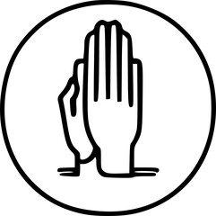 Prayer hands outline icon. linear style sign for mobile concept and sign, symbol, vector, art