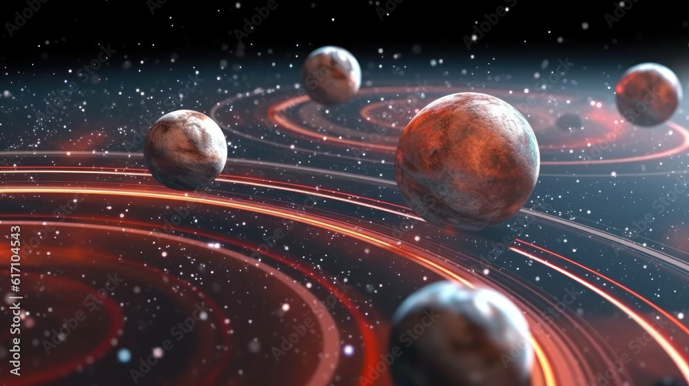 Wall mural earth and moon created with generative ai technology