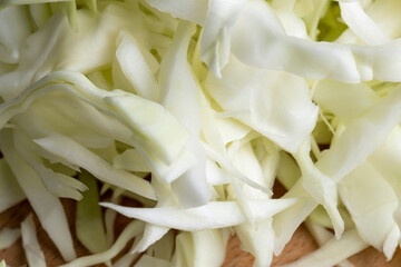 fresh ripe cabbage sliced for salad, close-up