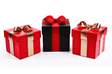 Fototapeta premium Gift Box on White Background for Holidays, Birthdays and Celebrations. Decoration Design Isolated for Christmas Xmas Anniversary and Greeting