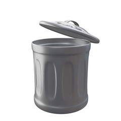 open trash, ui/ux 3d icon illustration with transparent background