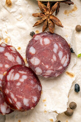 dried meat sausage with spices