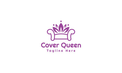 Cover Queen Logo Design. Logo for a company that sells covers for upholstered furniture. sofa logo design. wood furniture logo design