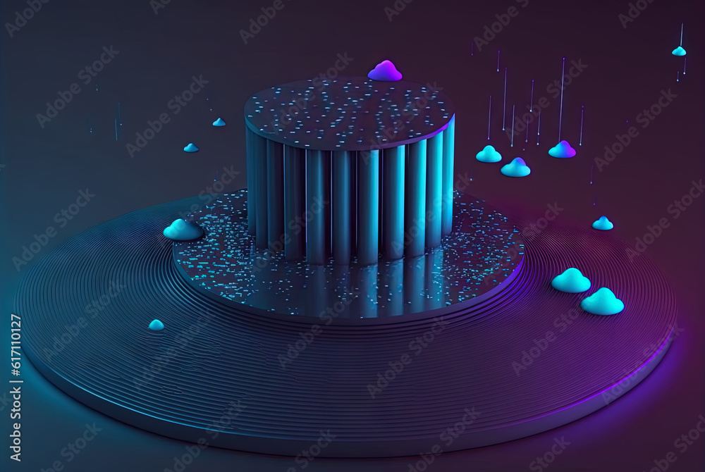 Aufkleber Big data abstract concept with data clusters collected by server. Digital sorting and management concept. Generated AI.